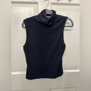 Theory Navy Mock Neck Top